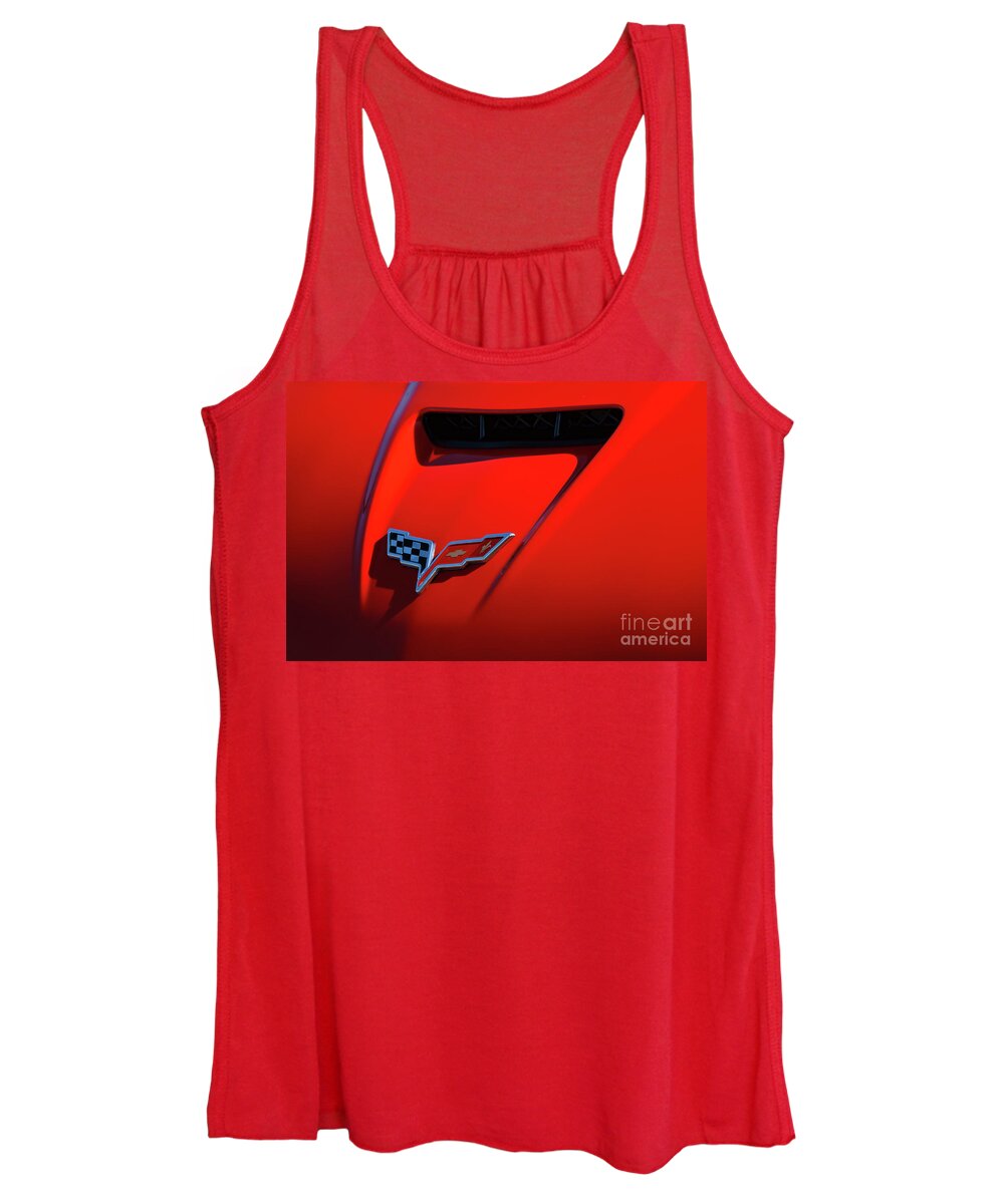Corvette Women's Tank Top featuring the photograph Red C6 by Dennis Hedberg