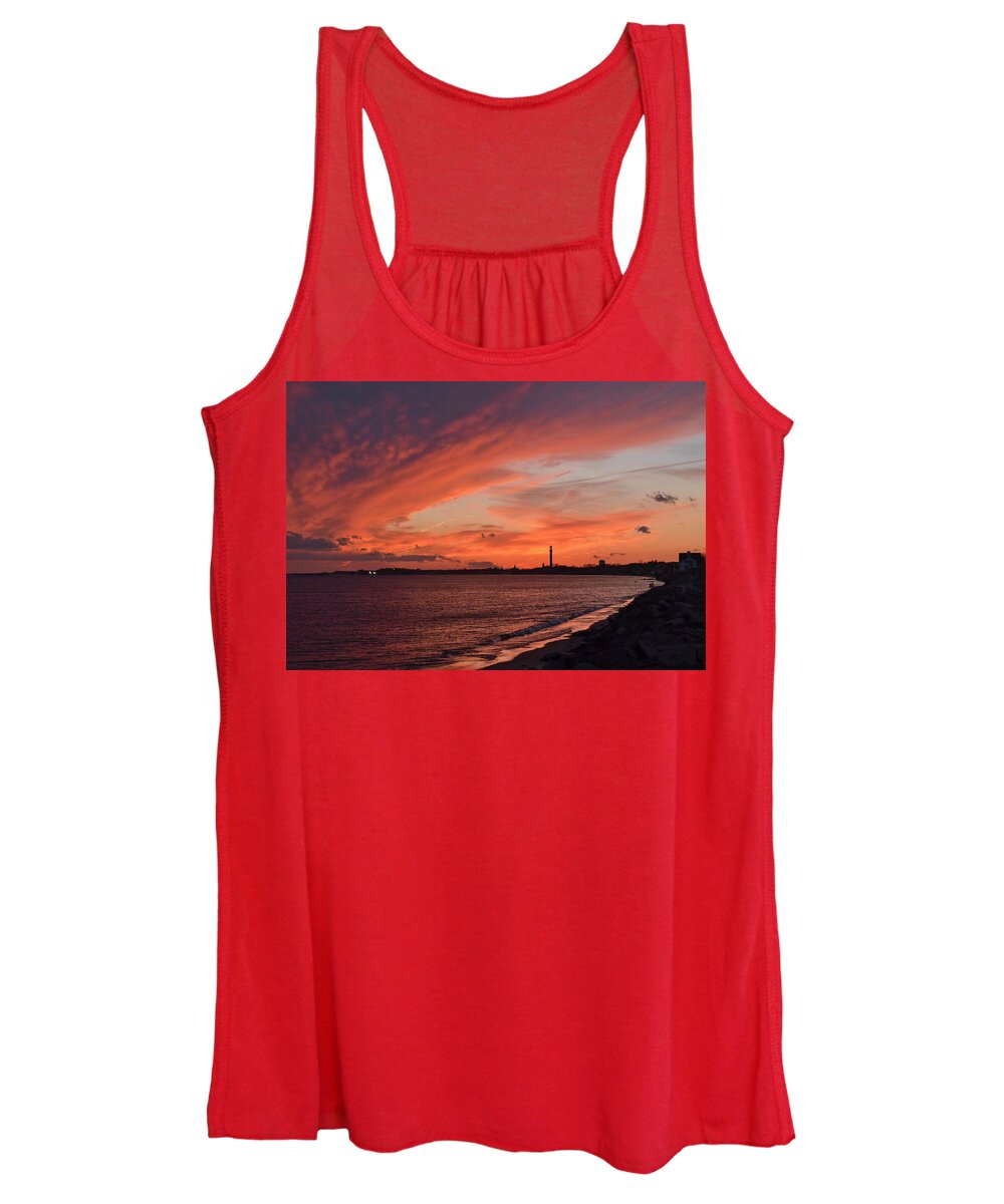 Landscape Women's Tank Top featuring the photograph Red Crown Over Provincetown by Ellen Koplow