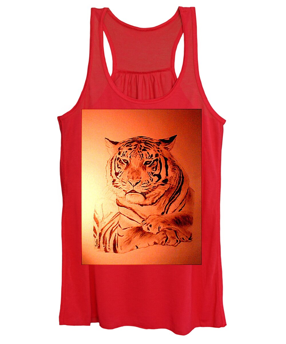 Wildlife Women's Tank Top featuring the drawing Red Darwin by Vallee Johnson