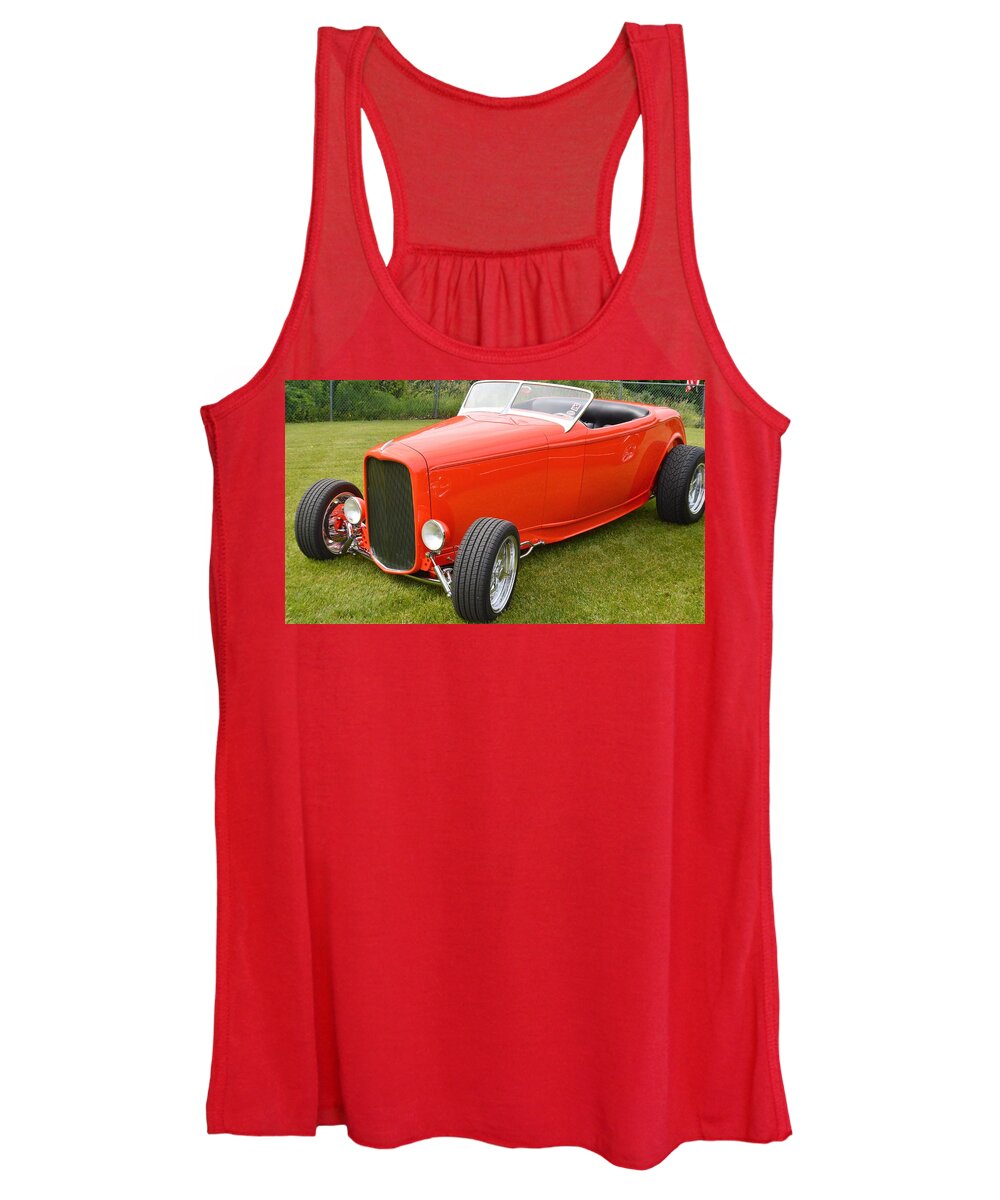 Automobiles Women's Tank Top featuring the photograph Red Hot Rod by Charles HALL