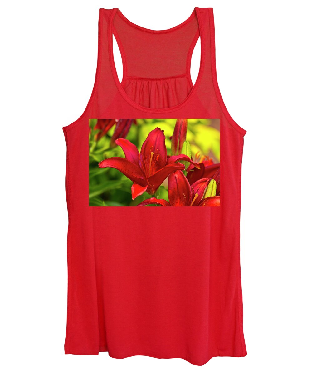 Red Women's Tank Top featuring the photograph Red Lily by Bill Barber