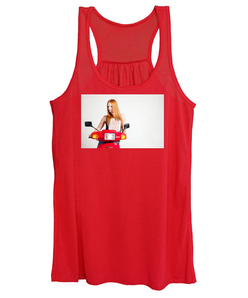 People Women's Tank Top featuring the photograph Red Squared by Rikk Flohr