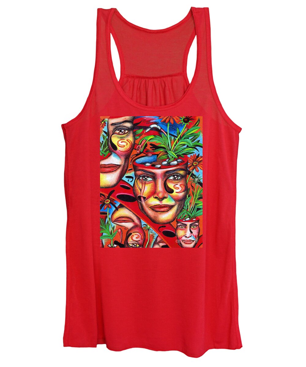 Psyche Women's Tank Top featuring the drawing Ripening of a Lucid Psyche by Justin Jenkins