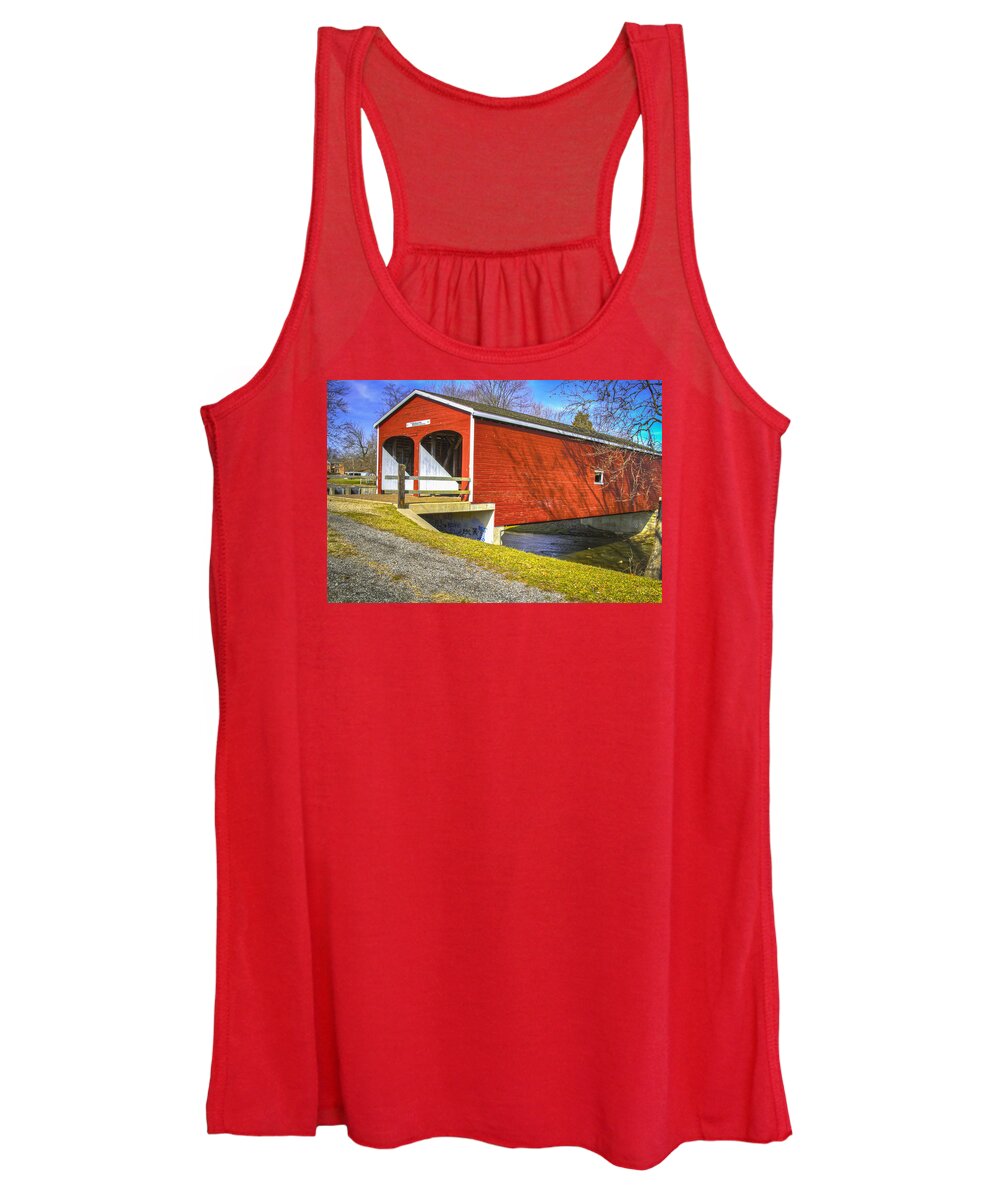 Ohio Women's Tank Top featuring the photograph Roberts Covered Bridge by Jack R Perry
