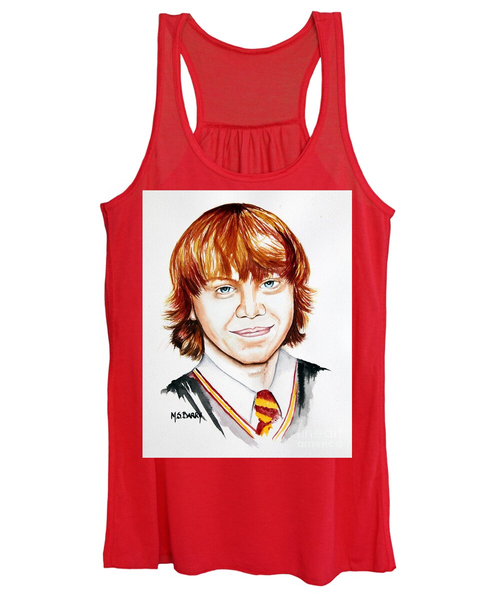 Ron Weasley Women's Tank Top featuring the painting Ron Weasley by Maria Barry