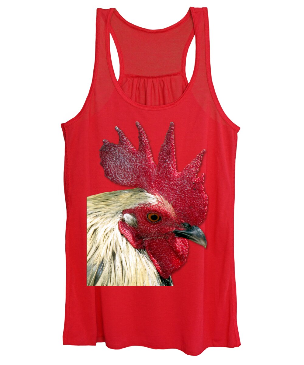 Rooster Women's Tank Top featuring the photograph Rooster by Bob Slitzan