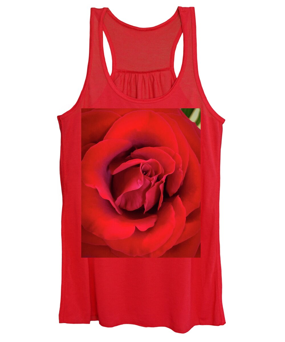 Art Women's Tank Top featuring the photograph Rose Red 4 by Ronda Broatch