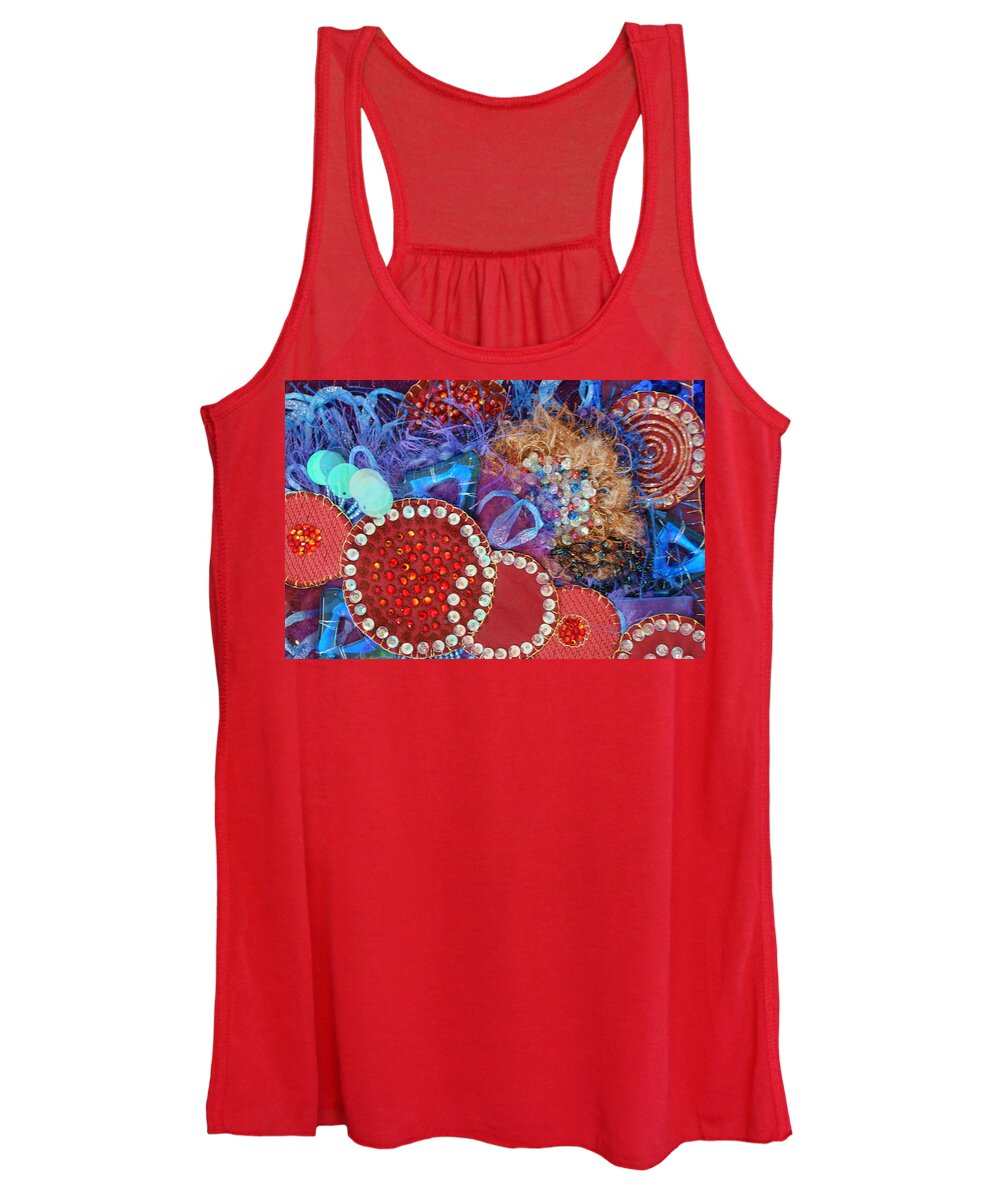  Women's Tank Top featuring the mixed media Ruby Slippers 3 by Judy Henninger