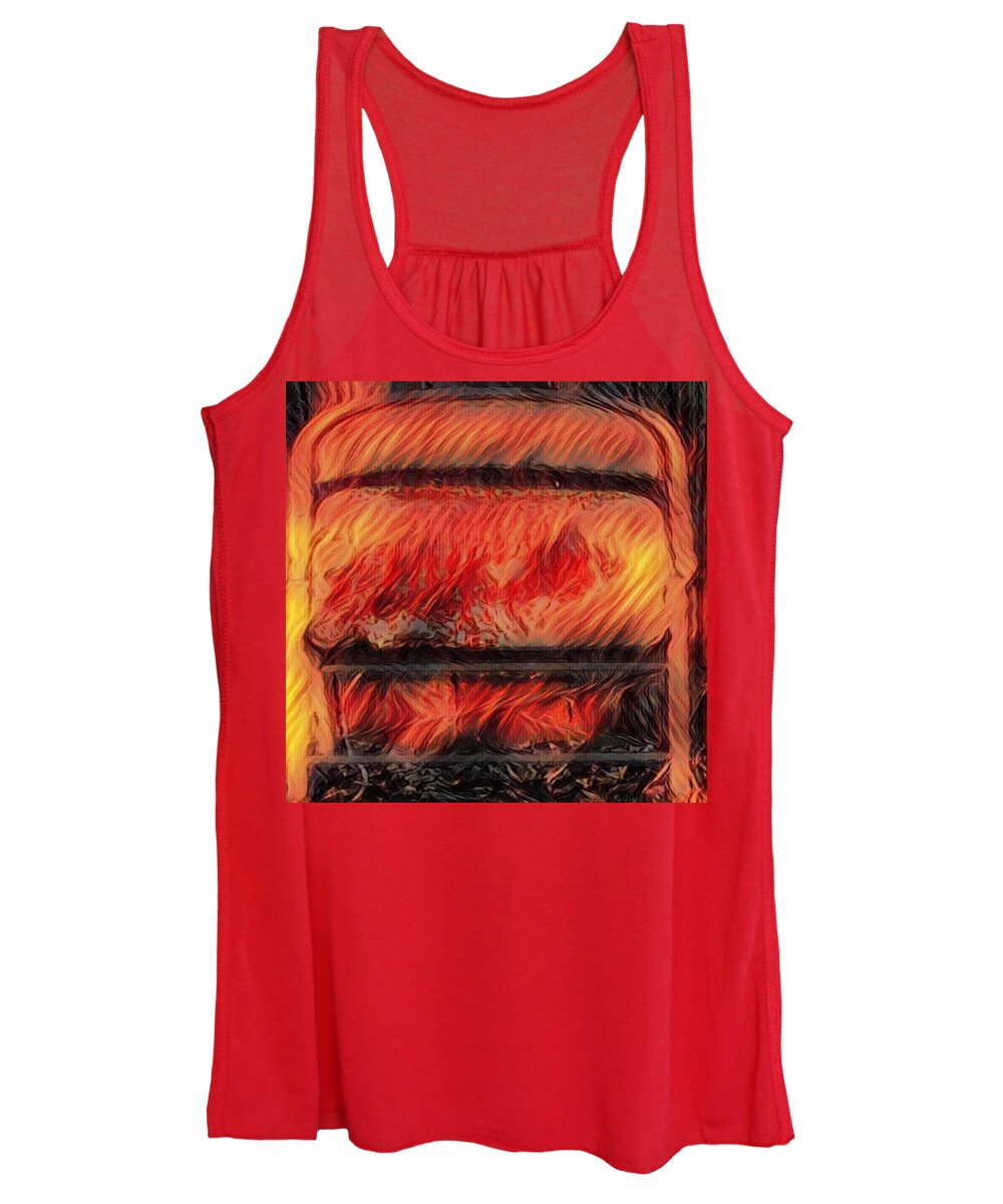 Rusting Hot Chair A Blazing Women's Tank Top featuring the photograph Hot Rusted Chair A Blazing by Brenae Cochran
