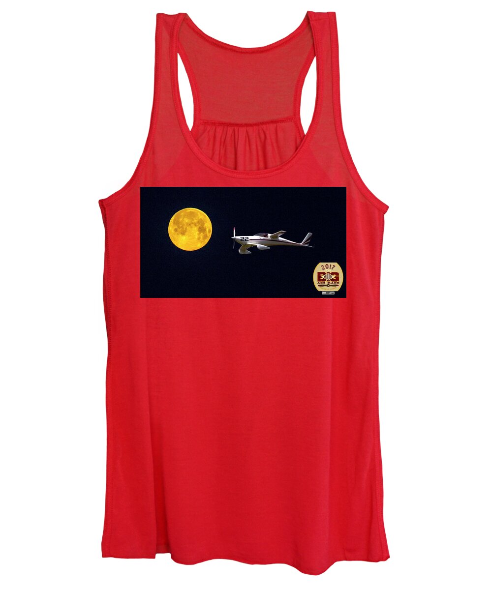 Big Muddy Air Race Women's Tank Top featuring the photograph Sam and the moon by Jeff Kurtz