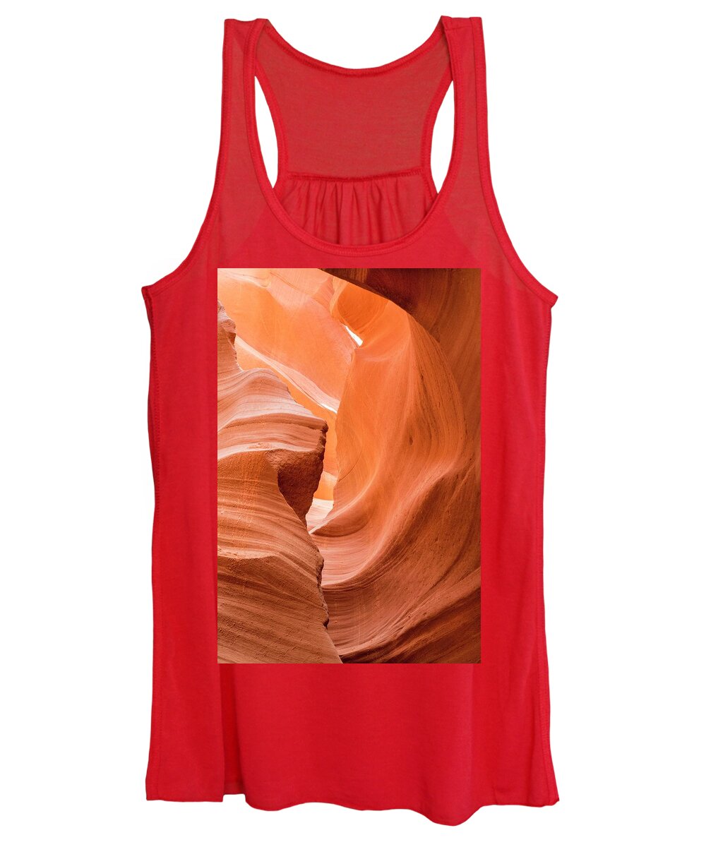 Antelope Canyon Women's Tank Top featuring the photograph Sandstone Swirls by Jeanne May