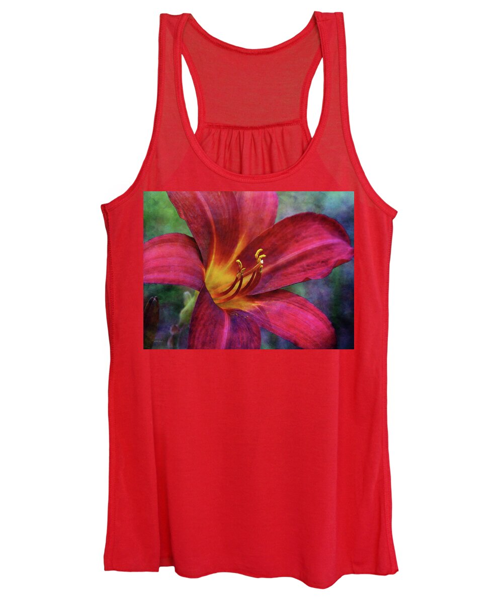 Impressionist Women's Tank Top featuring the photograph Scarlet and Gold Dust 3716 IDP_2 by Steven Ward