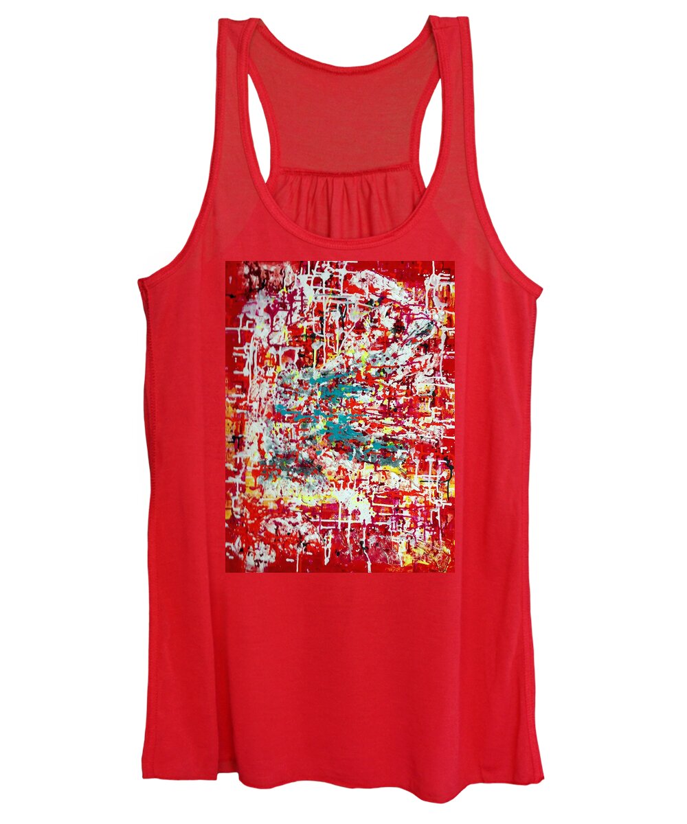 Net Women's Tank Top featuring the painting Series Net Joy of Life by Pilbri Britta Neumaerker