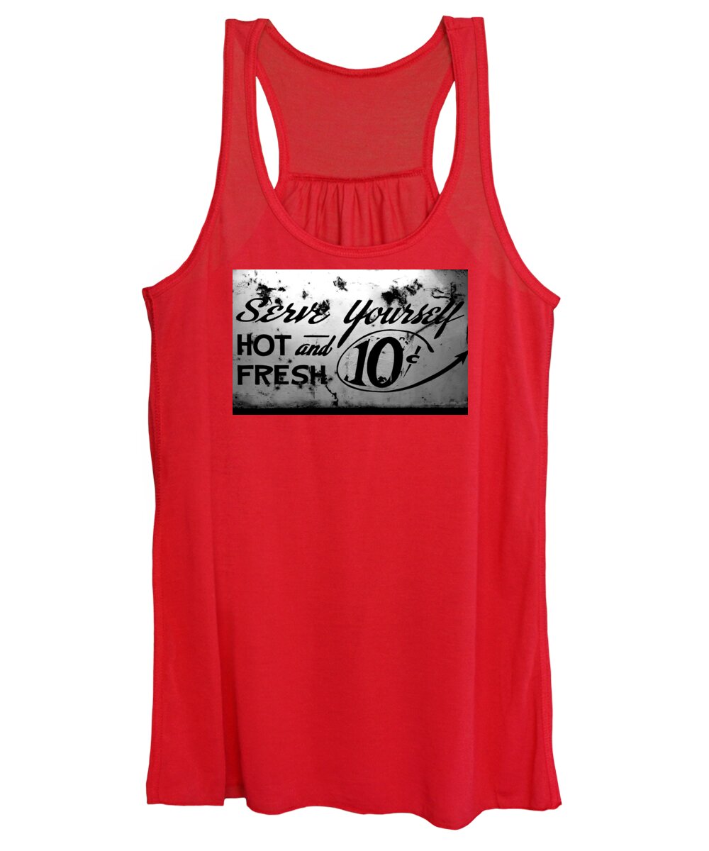 Antique Sign Women's Tank Top featuring the photograph Serve Yourself by Sara Young
