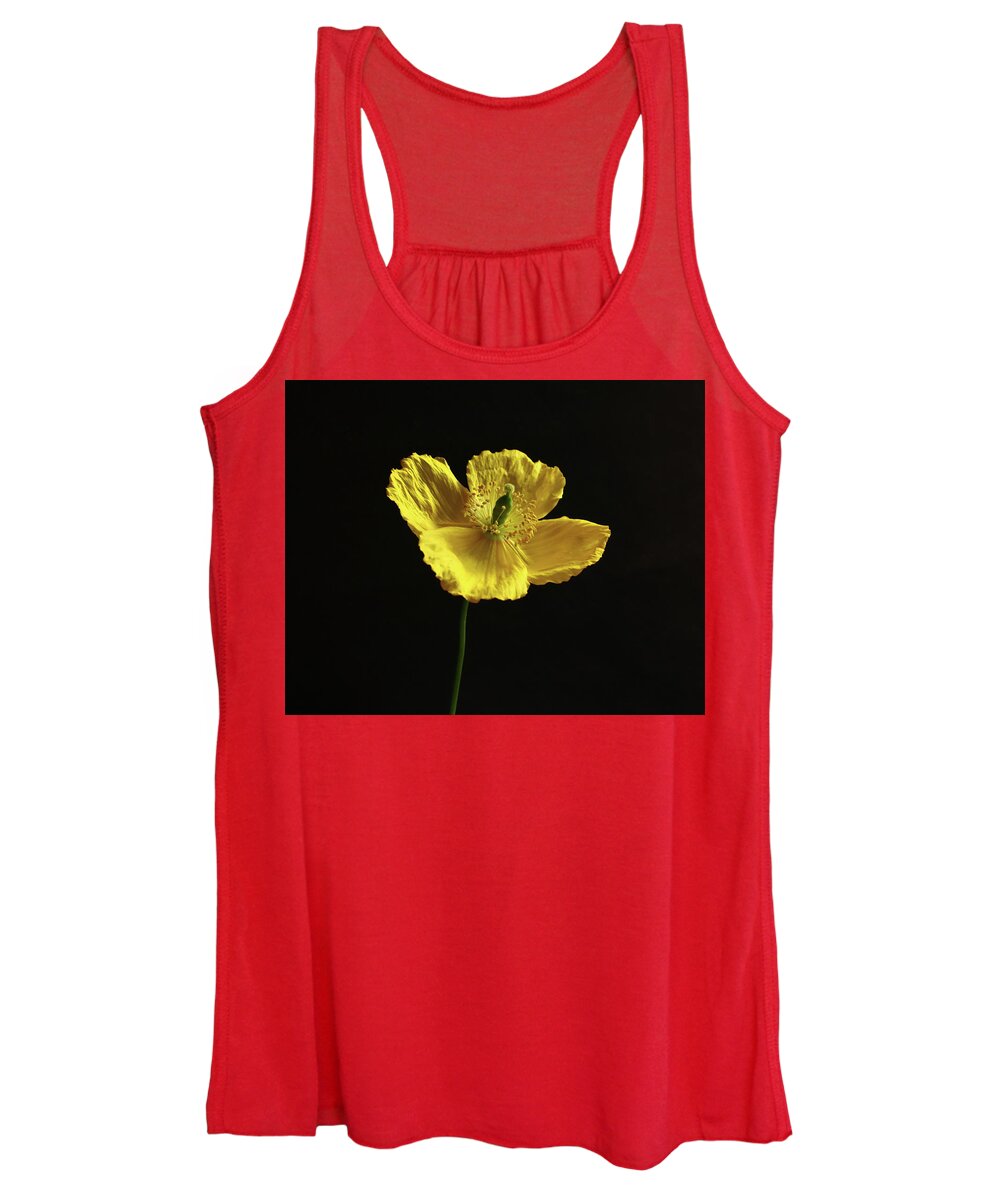 Welsh Women's Tank Top featuring the photograph Single Welsh Poppy by Jeff Townsend