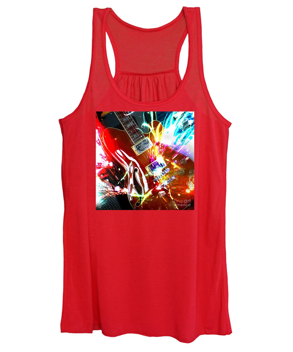 Guitar Women's Tank Top featuring the photograph Sparks Fly by LemonArt Photography