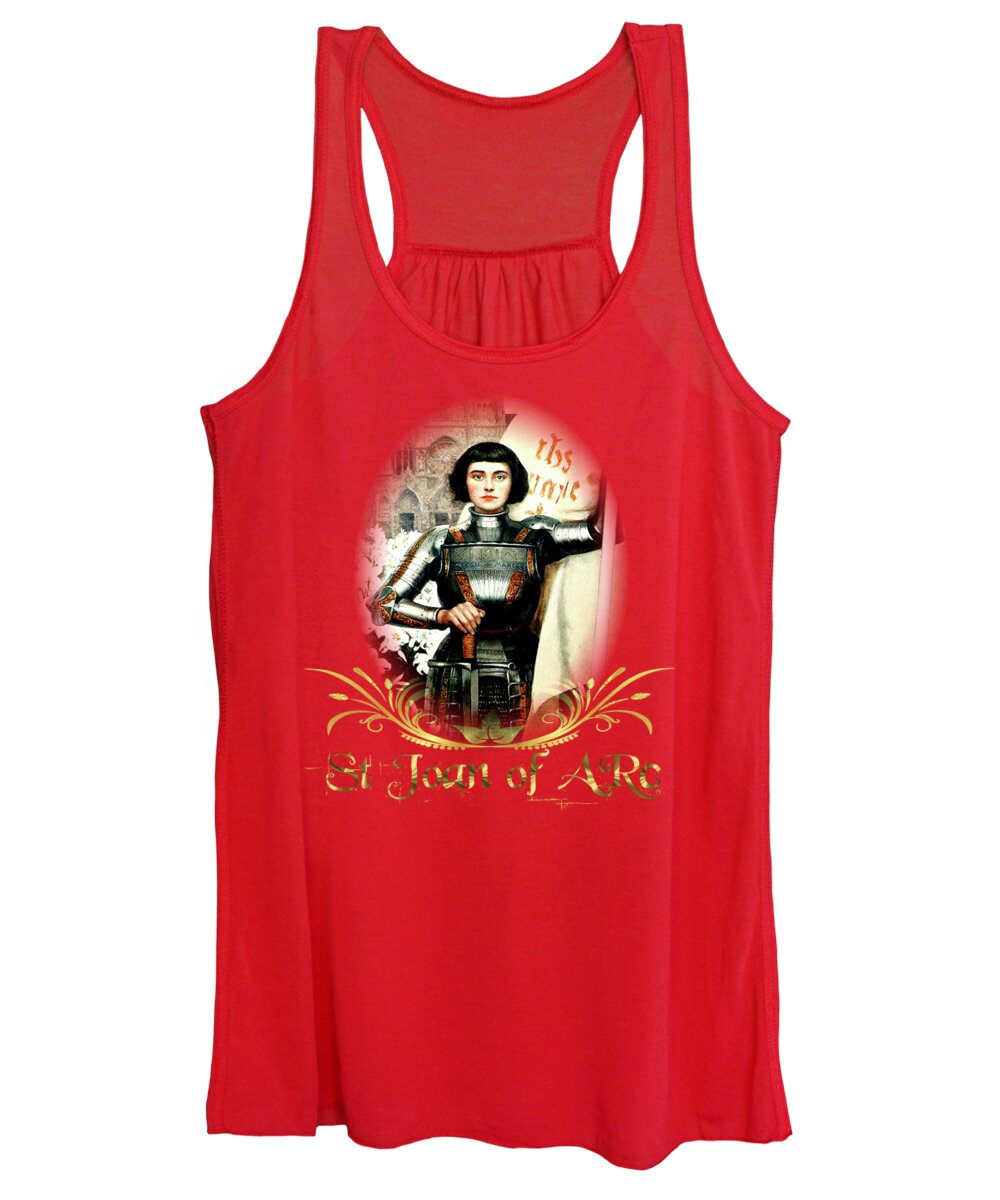 St Joan Of Arc Women's Tank Top featuring the mixed media St Joan of Arc - Jeanne d'Arca by Albert Lynch