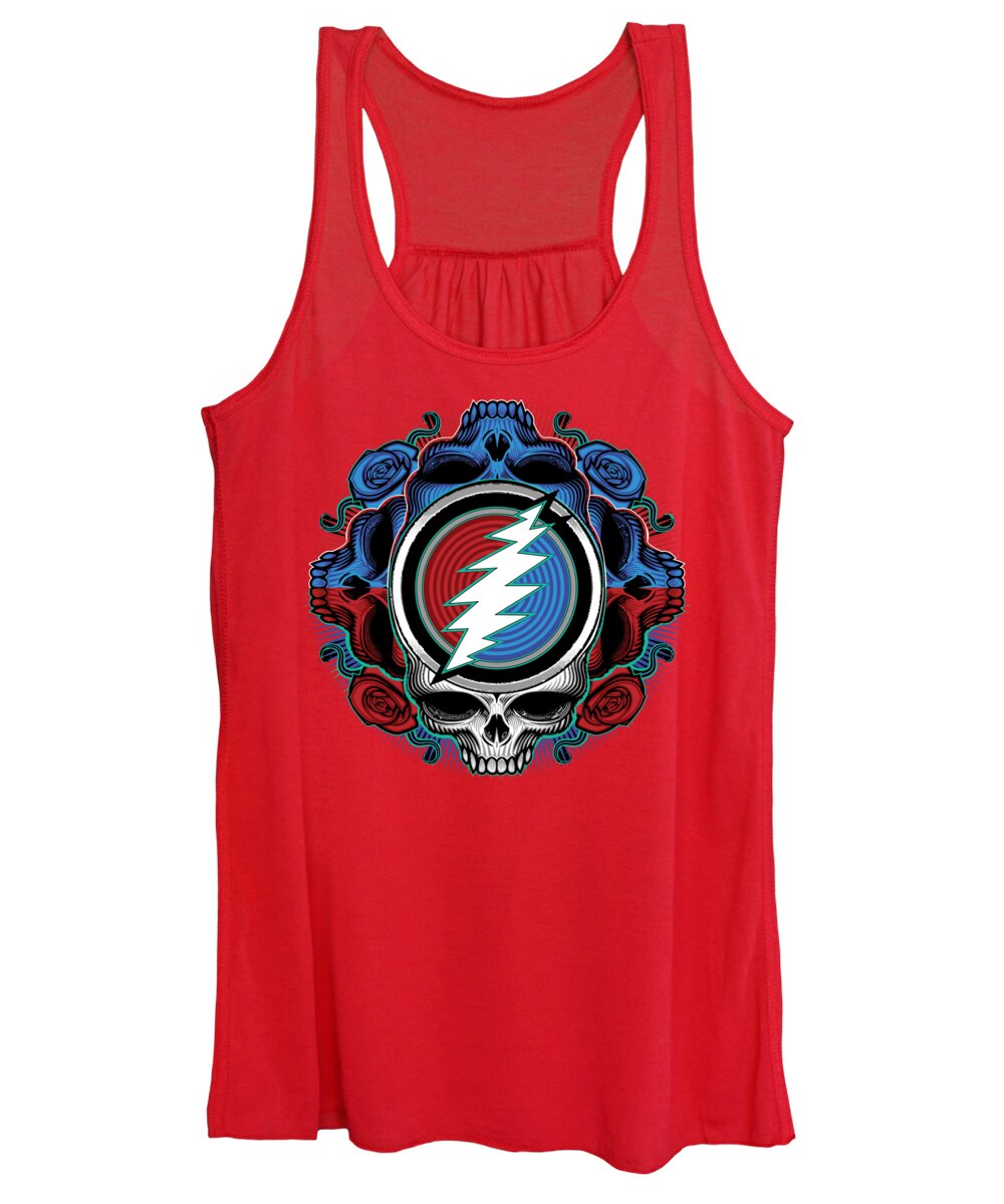 Steal Your Face Women's Tank Top featuring the digital art Steal Your Face - Ilustration by The Bear
