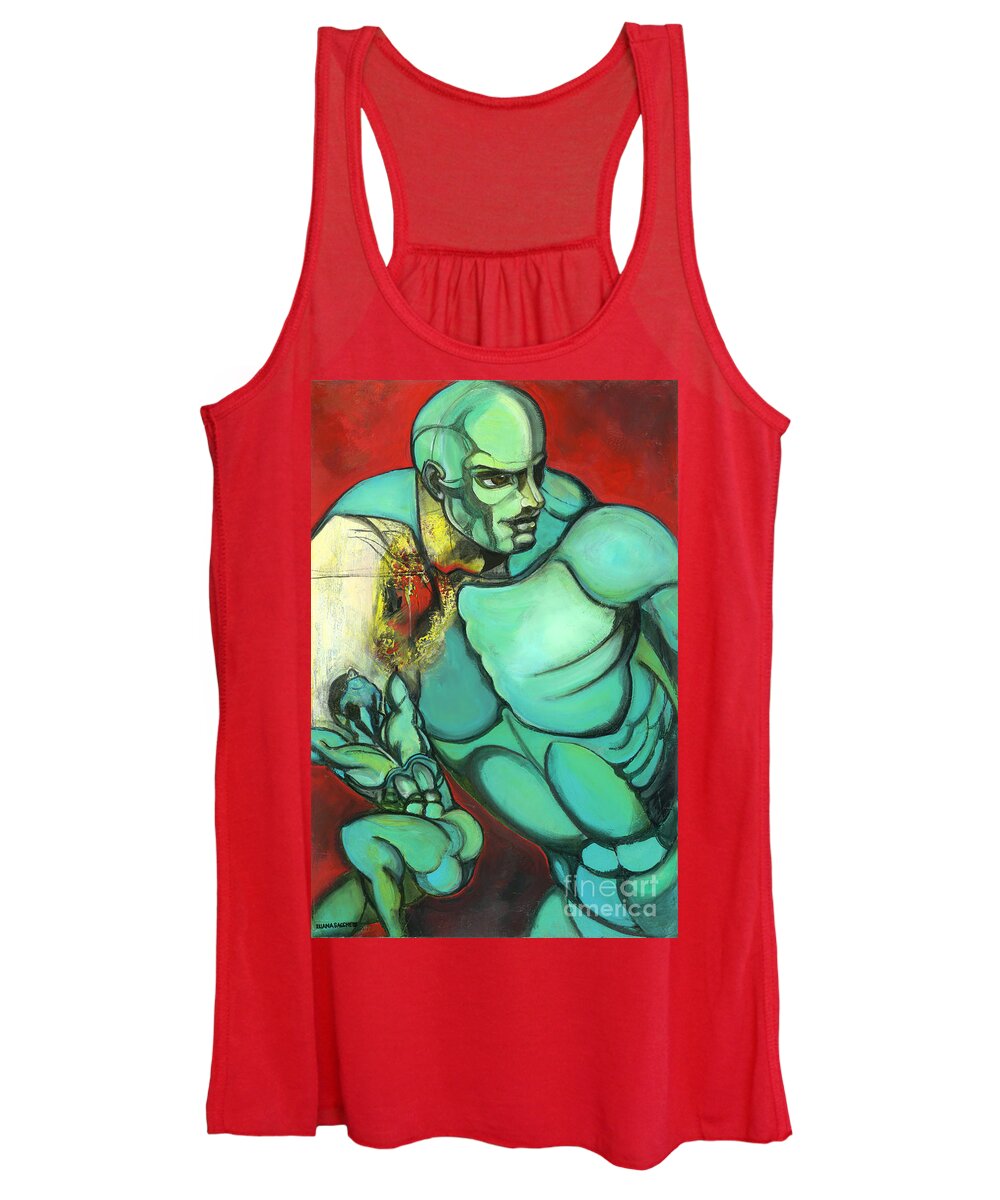 Men Women's Tank Top featuring the painting Strength and Weakness by Luana Sacchetti