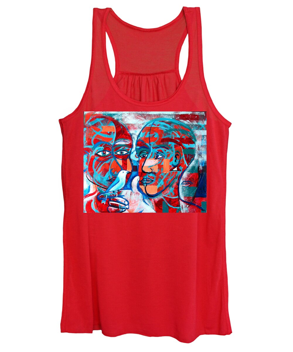 Bird Women's Tank Top featuring the painting Take Care My Love by Rollin Kocsis