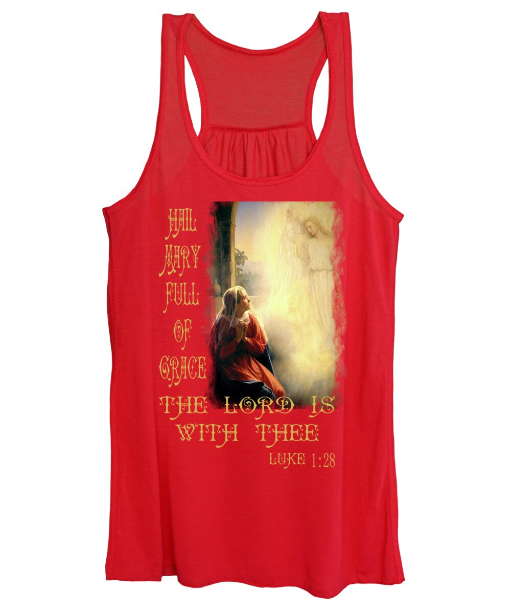 The Annunciation Women's Tank Top featuring the mixed media The Annunication Virgin Mary Archangel Gabriel by Carl Bloch