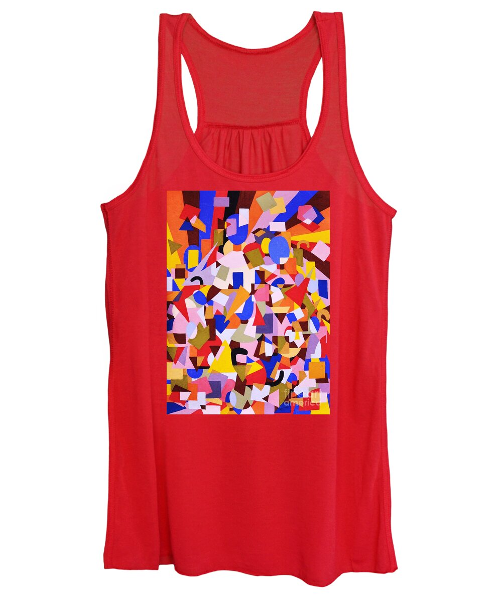 Abstract Women's Tank Top featuring the painting The Art of Misplacing Things by Reb Frost
