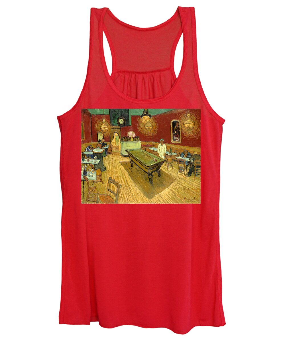 Vincent Van Gough Women's Tank Top featuring the painting The Night Cafe Auto Contrasted by Vincent Van Gogh