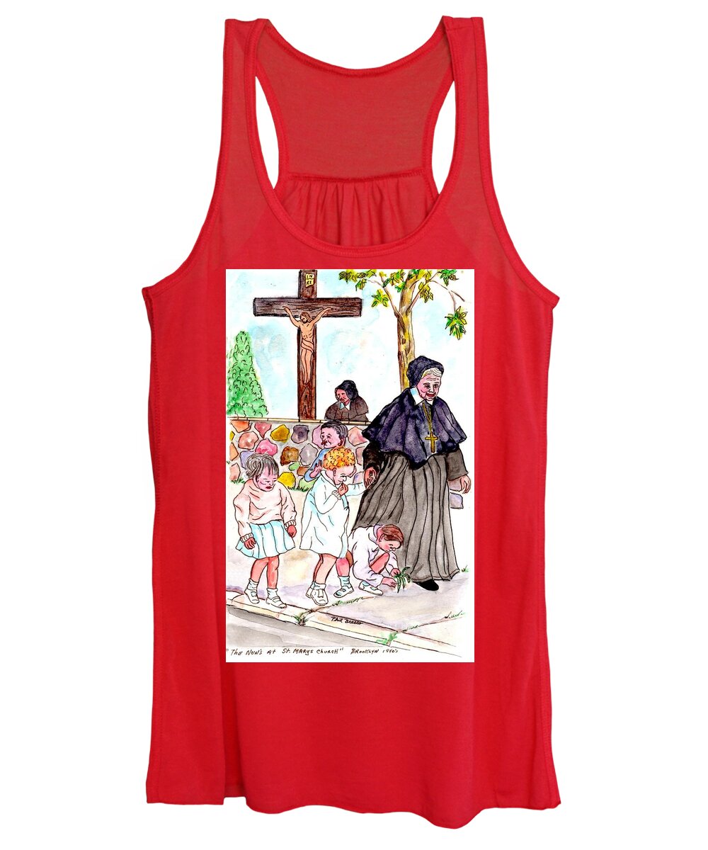 Nuns Of St Marys Women's Tank Top featuring the mixed media The Nuns Of St Marys by Philip And Robbie Bracco