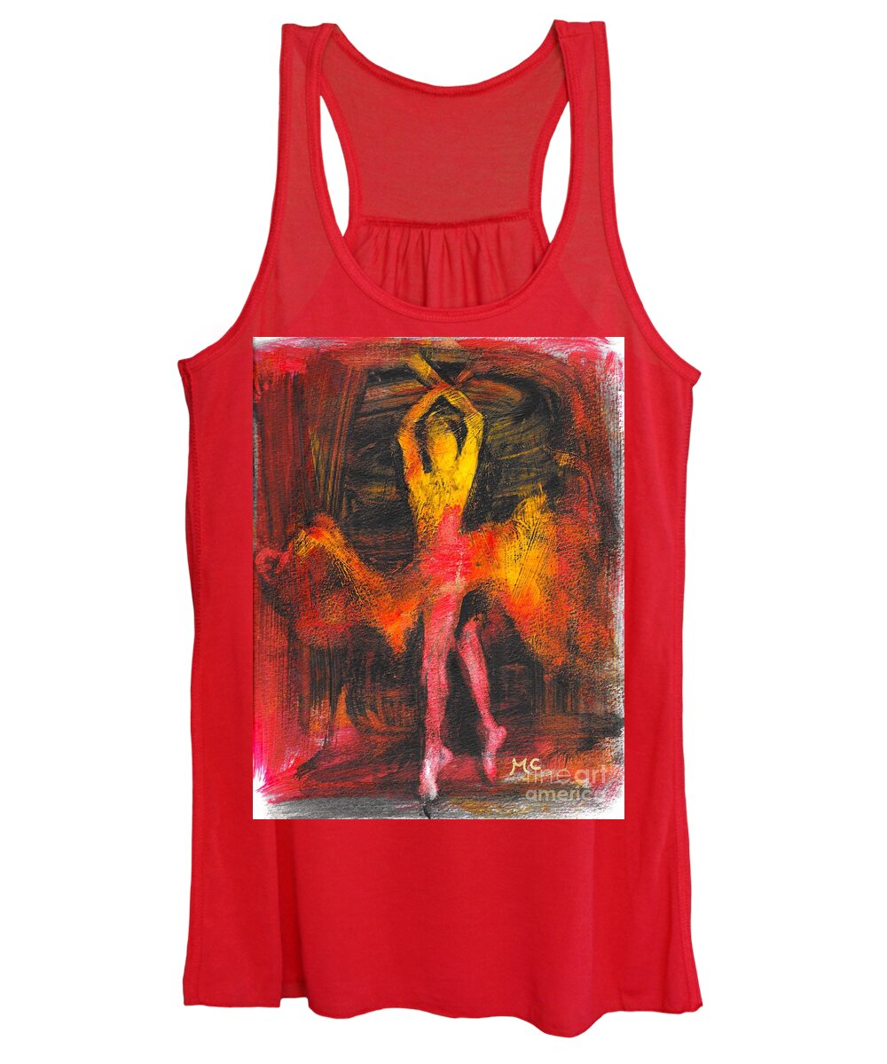 Dancer Women's Tank Top featuring the mixed media The Performer by Mafalda Cento