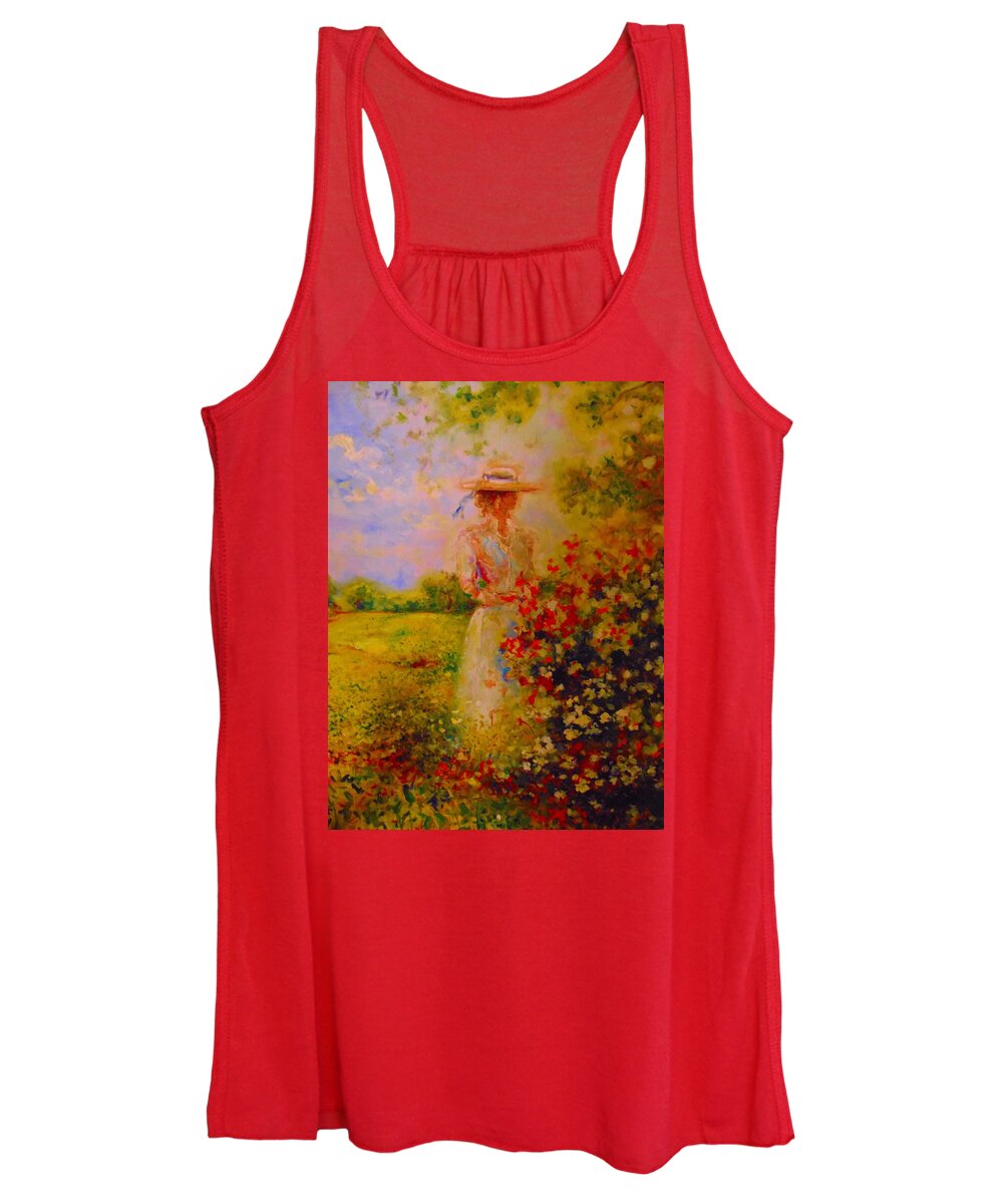Landscape Women's Tank Top featuring the painting This Is A Good View by Emery Franklin
