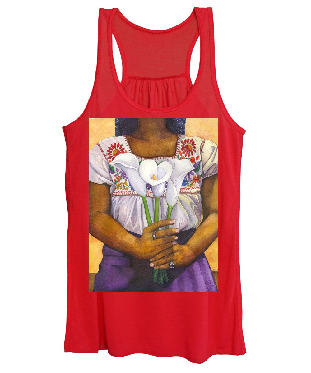 Lily Women's Tank Top featuring the painting Three Calla Lilies by Catherine G McElroy