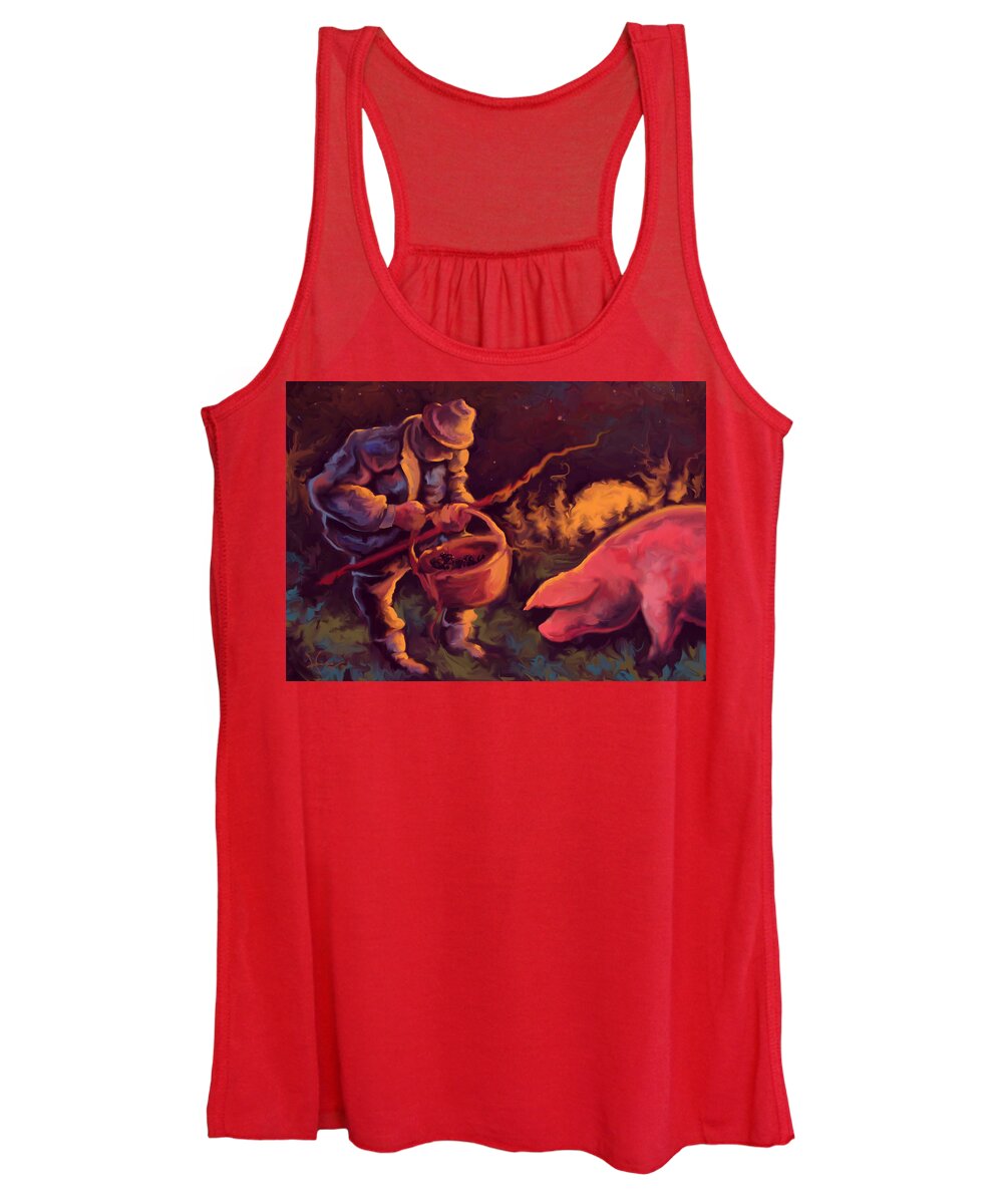 Food Women's Tank Top featuring the painting Truffles in the Night by Hans Neuhart