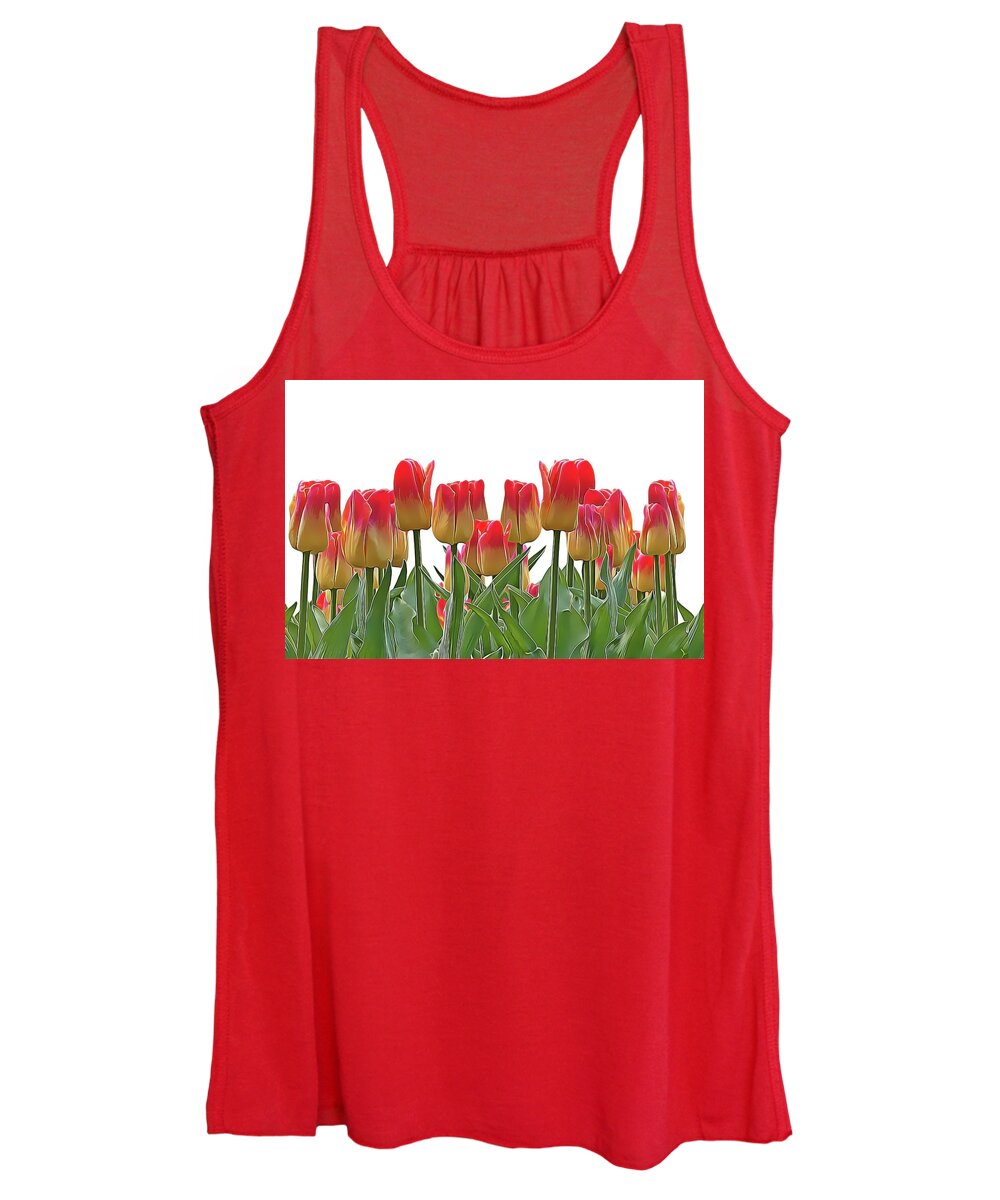 Tulips Women's Tank Top featuring the painting Tulips by Harry Warrick