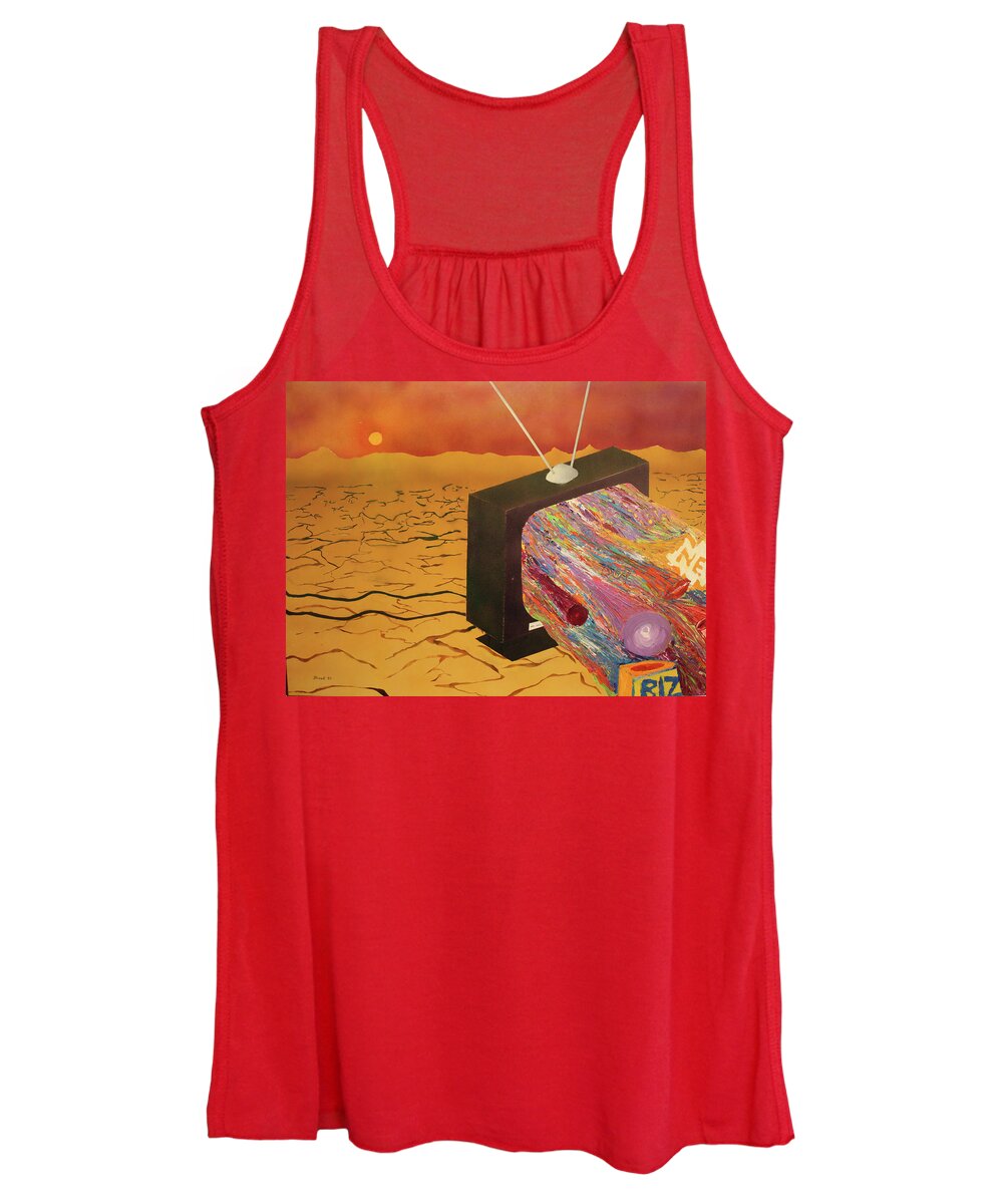 Abstract Art Women's Tank Top featuring the painting TV Wasteland by Thomas Blood