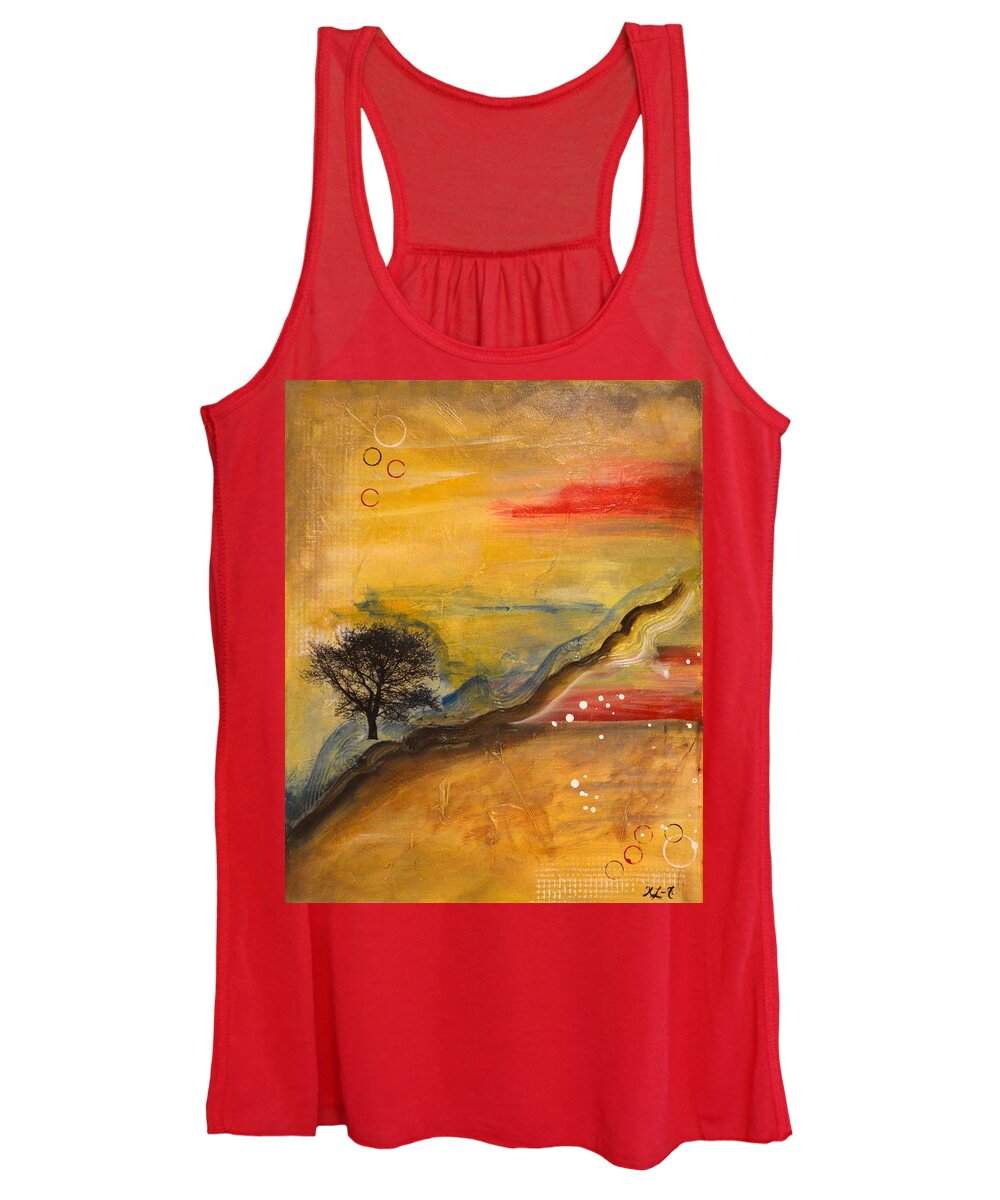 Abstract Women's Tank Top featuring the painting Up The Hill by Heather Lovat-Fraser