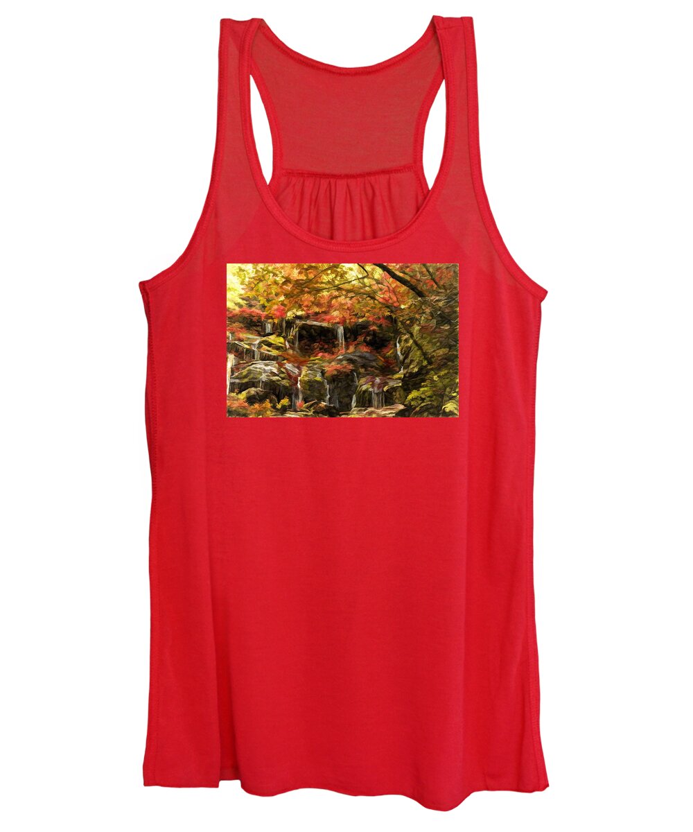 Iver Women's Tank Top featuring the photograph Upper Catawba Falls North Carolina by Ginger Wakem