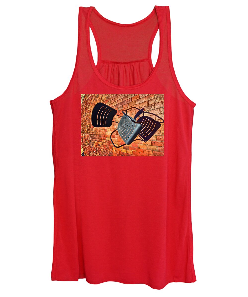 Chairs Women's Tank Top featuring the photograph Urban Seating by Brad Hodges