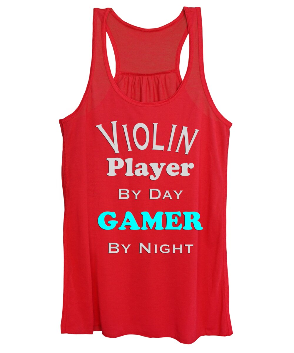 Violin Player By Day Gamer By Night; Violin; Orchestra; Band; Jazz; Violin Violinian; Instrument; Fine Art Prints; Photograph; Wall Art; Business Art; Picture; Play; Student; M K Miller; Mac Miller; Mac K Miller Iii; Tyler; Texas; T-shirts; Tote Bags; Duvet Covers; Throw Pillows; Shower Curtains; Art Prints; Framed Prints; Canvas Prints; Acrylic Prints; Metal Prints; Greeting Cards; T Shirts; Tshirts Women's Tank Top featuring the photograph Violin Player By Day Gamer By Night 5633.02 by M K Miller