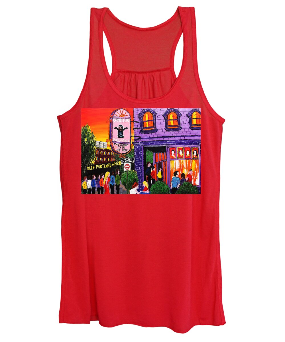  Women's Tank Top featuring the painting Voodoo Doughnuts #22 by James Dunbar