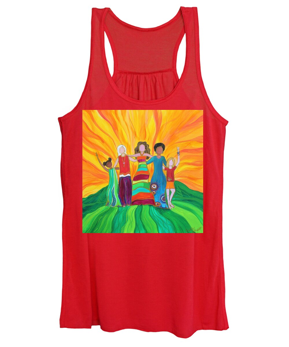 Friendship Women's Tank Top featuring the painting We Are All in This Together 2 by Kelly Simpson Hagen