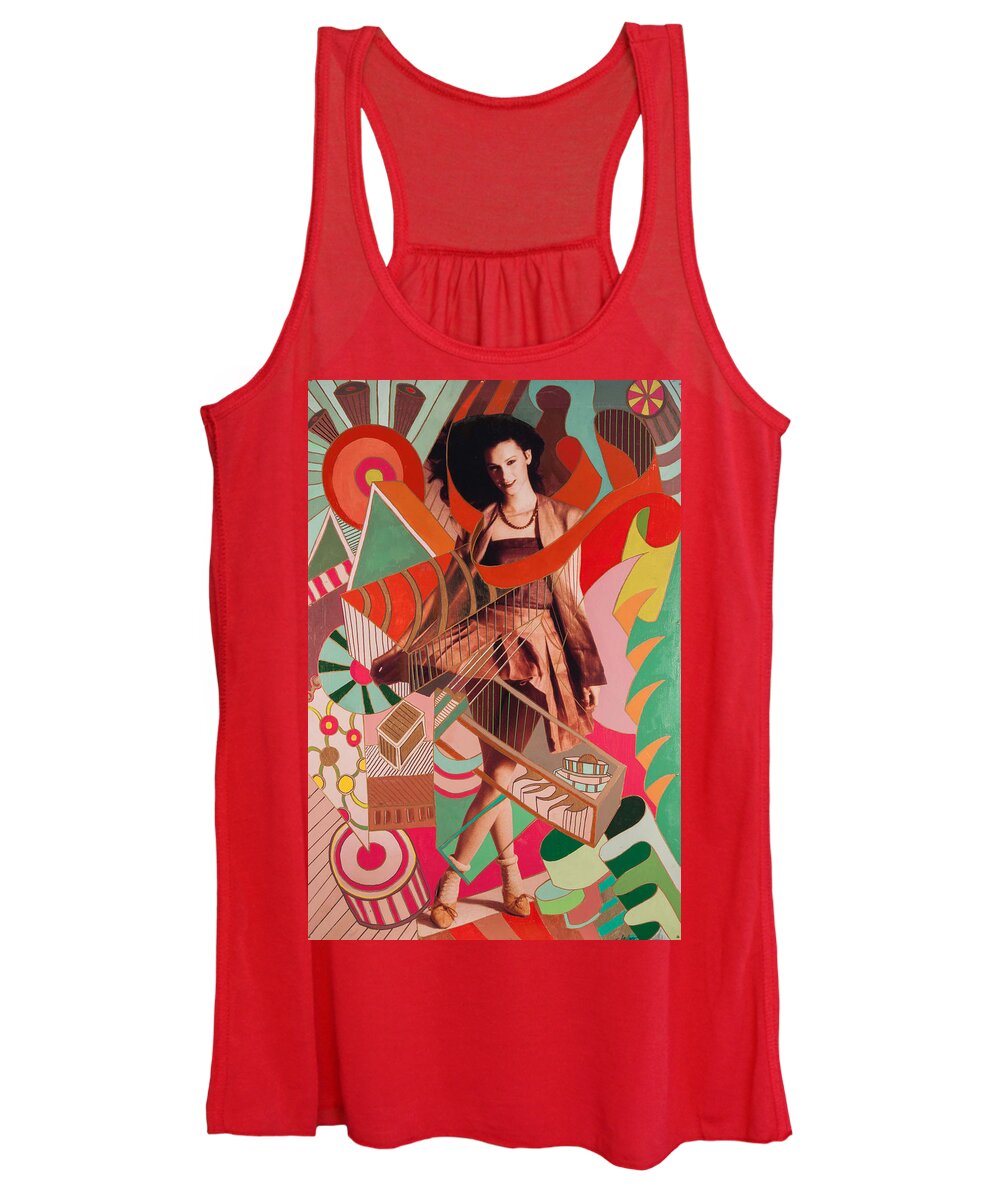 Vintage Fashion Photo Of Girl Women's Tank Top featuring the painting Woman Expressed by Steve Ladner