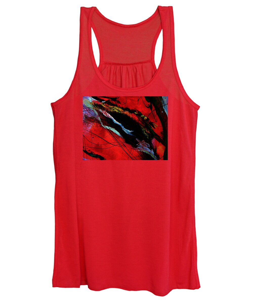 Abstract Women's Tank Top featuring the painting Wrap it Up Winter by Lisa Kaiser