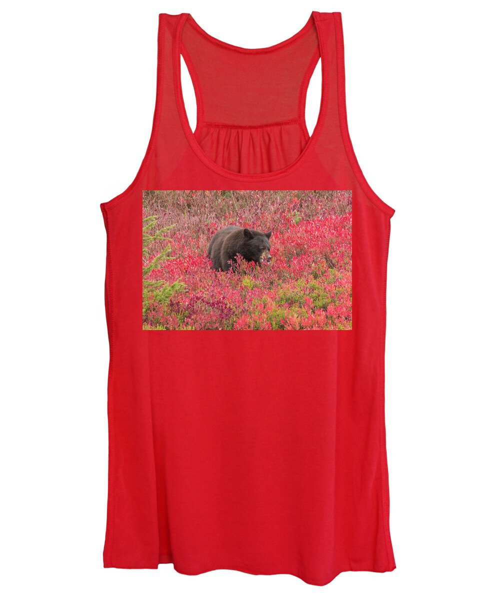 Black Bear Women's Tank Top featuring the photograph Berries for the Bear by E Faithe Lester
