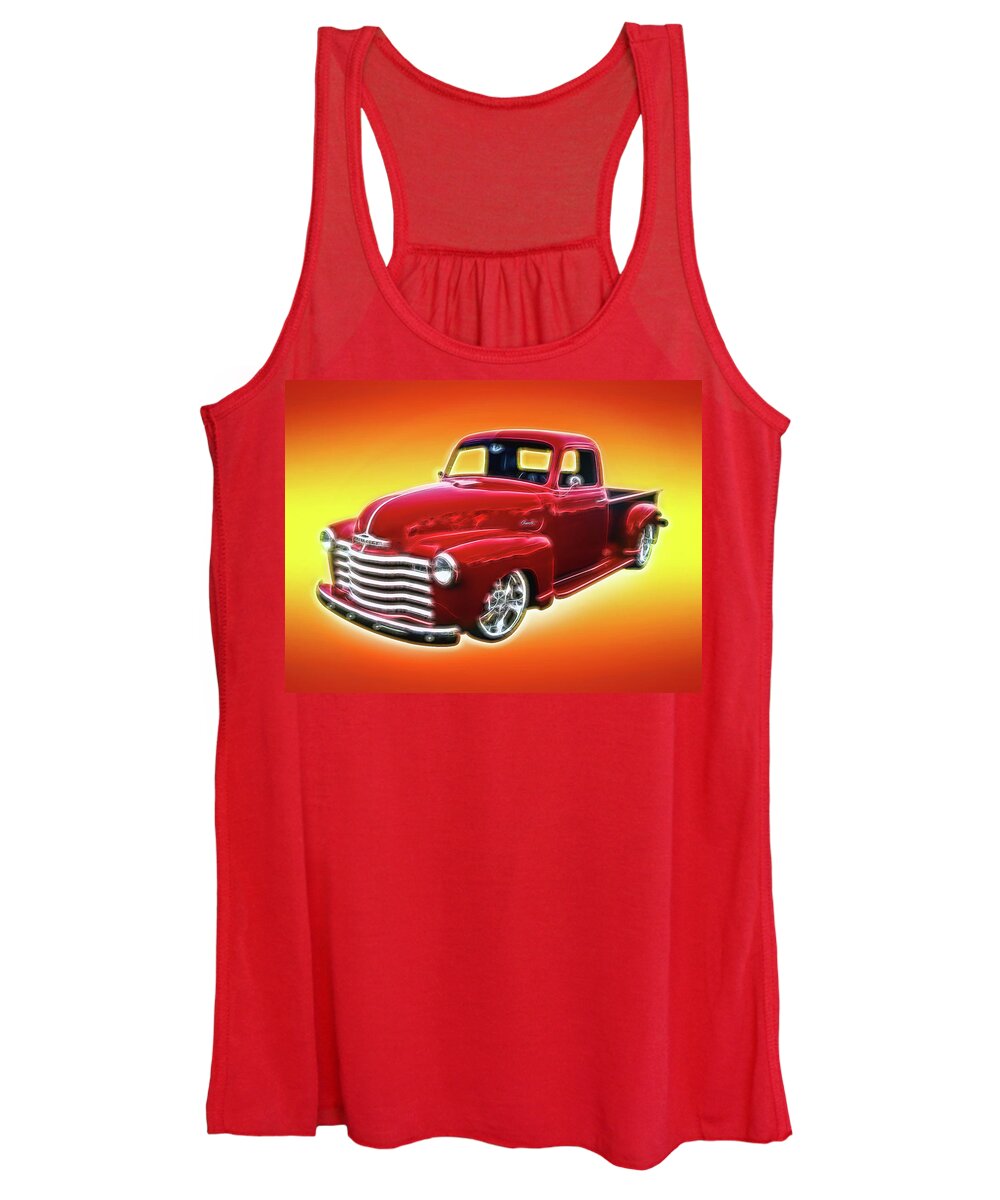 Classic Cars Women's Tank Top featuring the photograph 19948 Chevy Truck by Rick Wicker