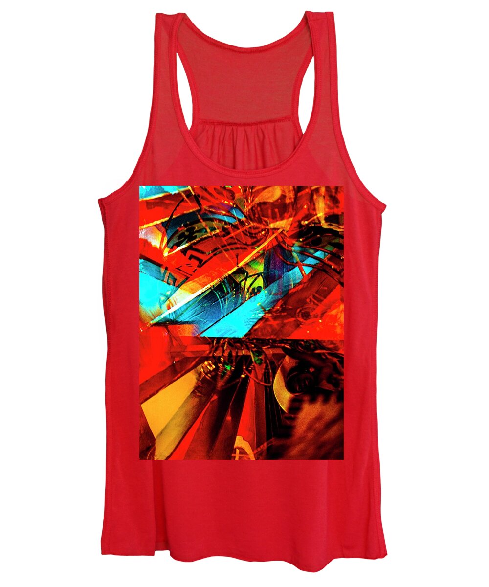 Abstract Women's Tank Top featuring the mixed media The Moveable Eternal Feast by Elena Gantchikova