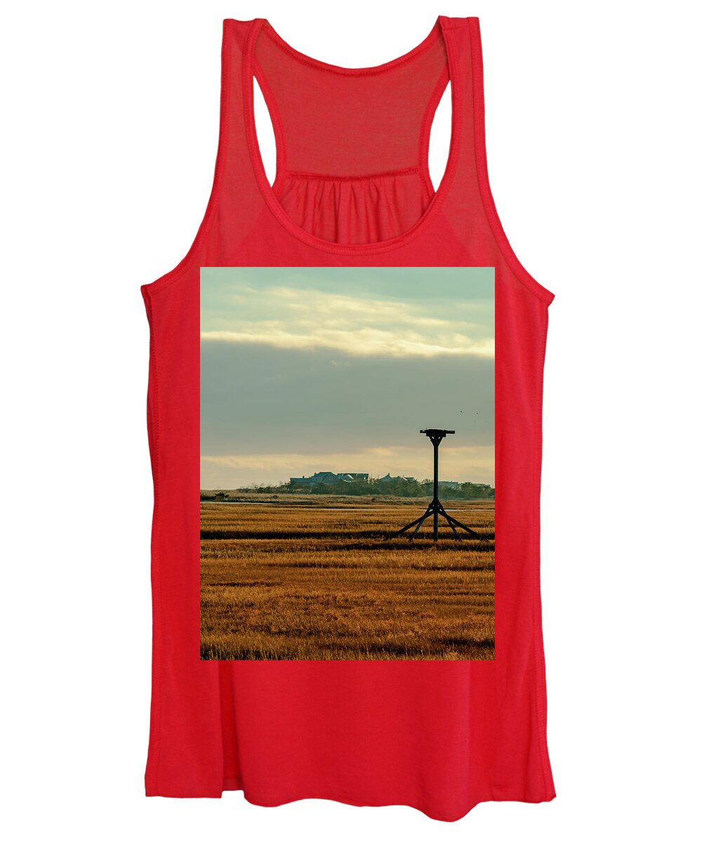 Marshland Women's Tank Top featuring the photograph Bird Stand. by William Bretton