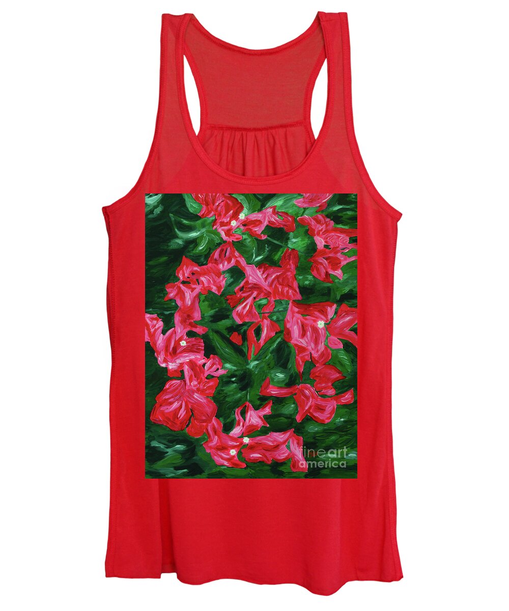 Bougainvilleas Women's Tank Top featuring the painting Bougainvilleas by Aicy Karbstein