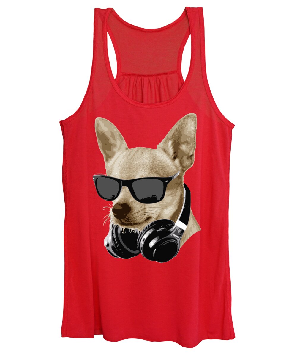 Dog Women's Tank Top featuring the digital art Coll Chihuahua by Filip Schpindel