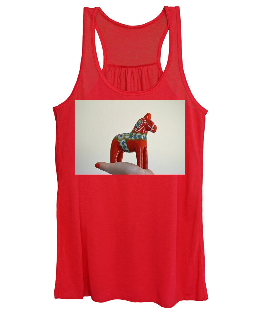 Dala Horse Women's Tank Top featuring the photograph Dala Horse by Maria Jansson