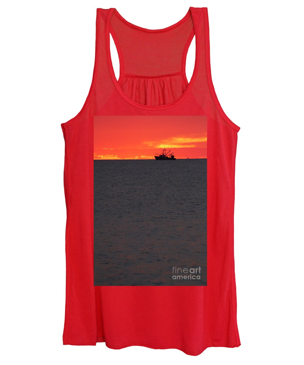 Abstract Women's Tank Top featuring the photograph Gone Fishing #1 by Tony Cordoza